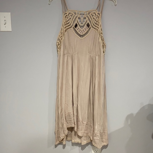 Free People Dresses & Skirts - 🌿Free People Boho Hippie Cream Colored Dress 🌿